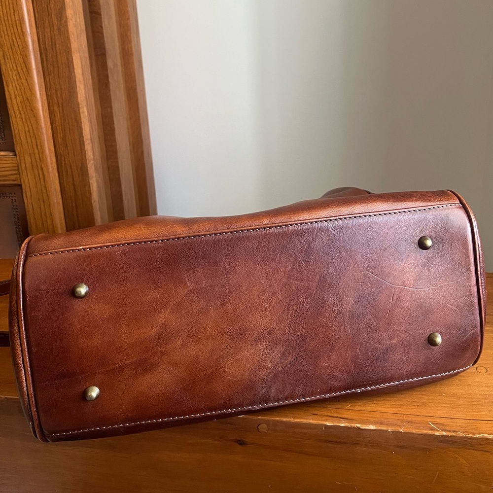 NWOT Pratesi Firenze Brown Italian Leather Bag - Picture 4 of 9